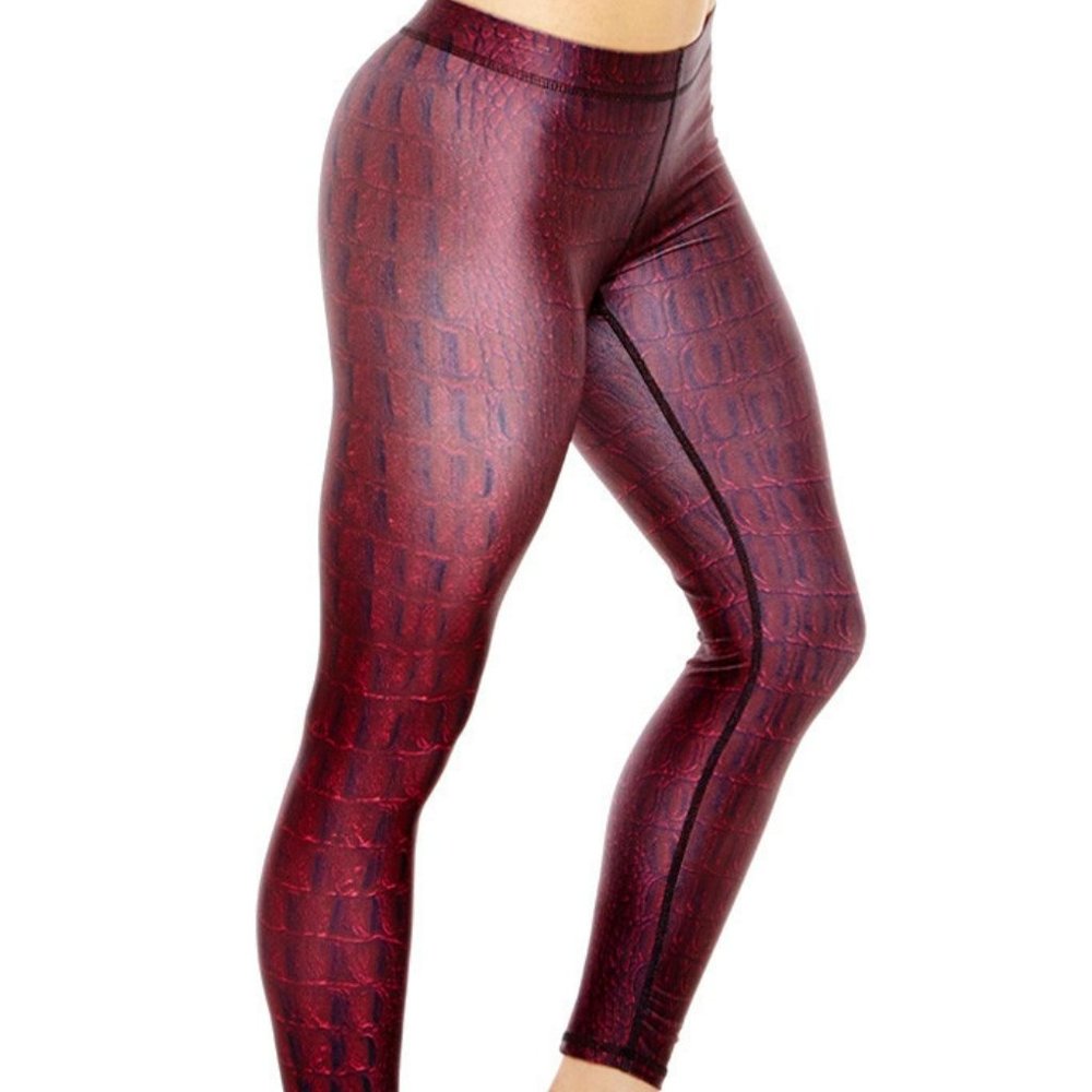 Terez 350-02 tall band leggings Burgundy Croc